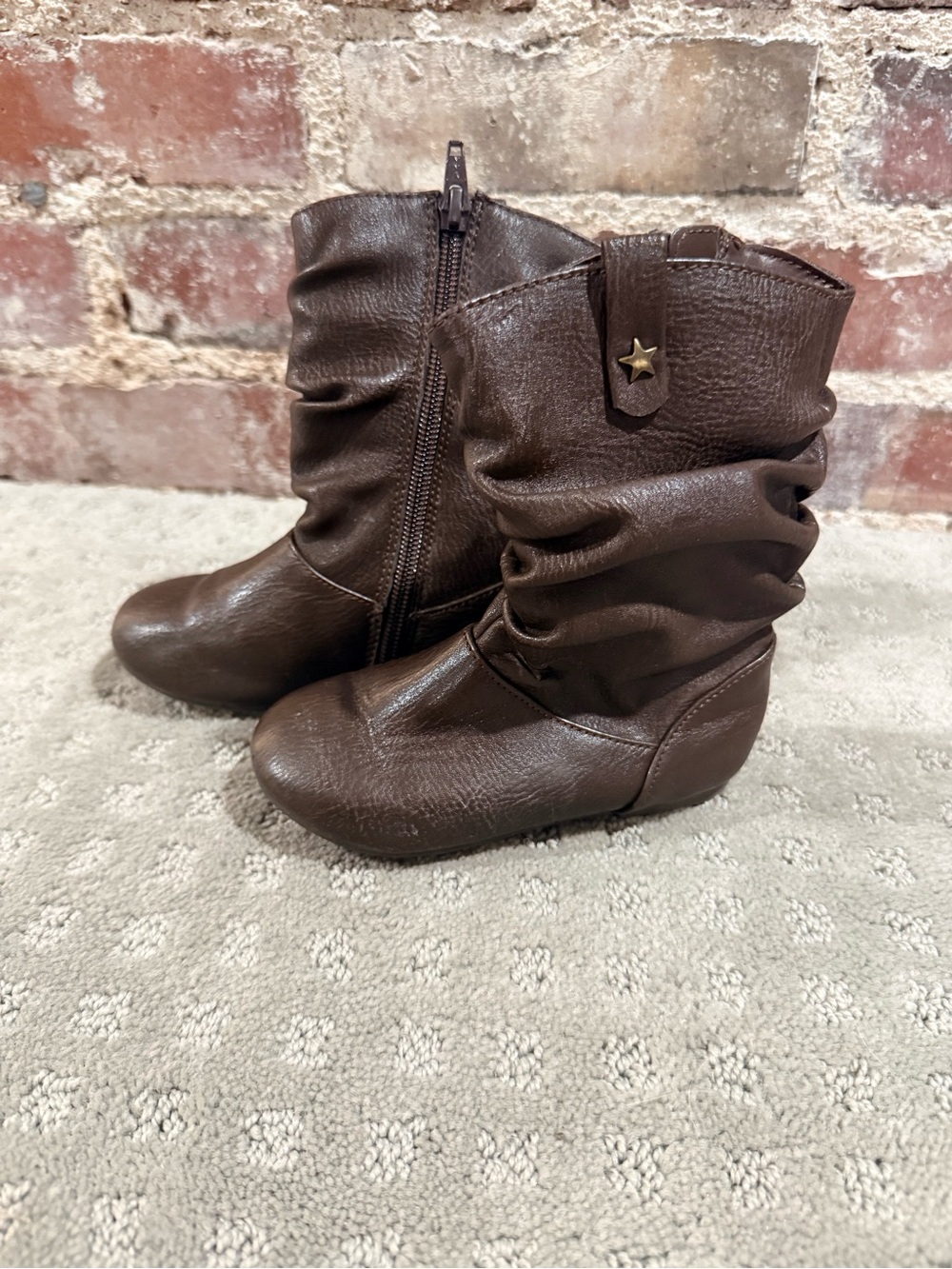 Brown Slouchy Kids Boots